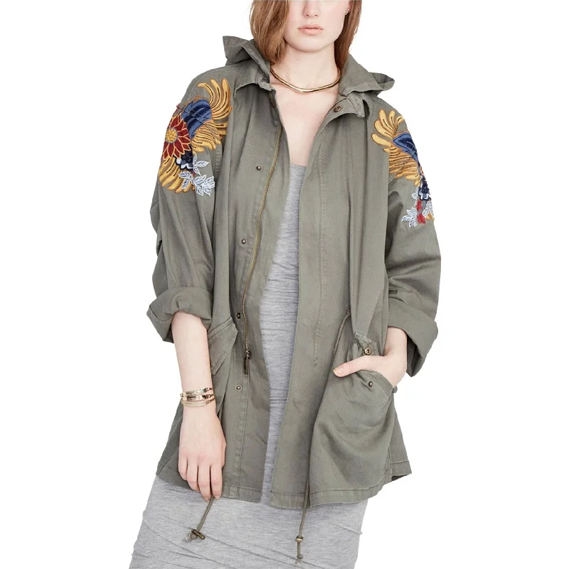 Rachel Roy Womens Embellished Utility Jacket, Green, LargeFlannel Jackets