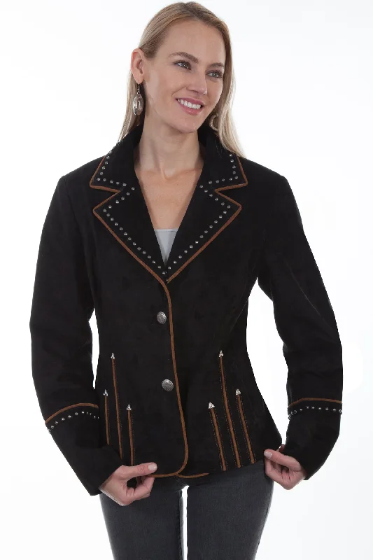 Scully Womens Black Suede Western Arrowheads JacketSnowboard Jackets