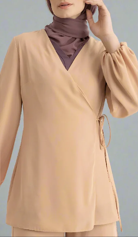 Ula Light Long Comfy Wrap Jacket - Caramel - Final SalePea Coats