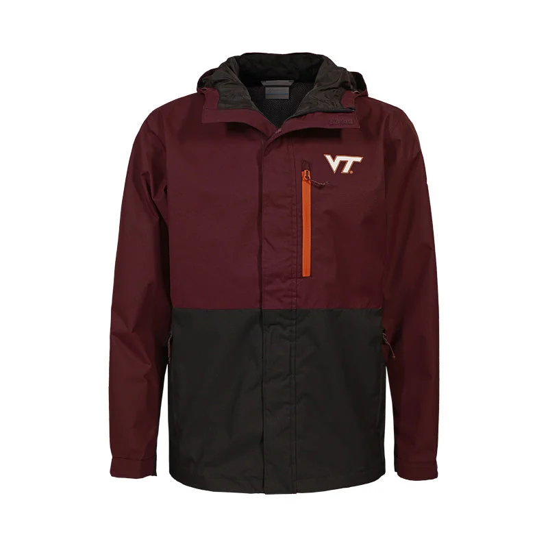 Virginia Tech Field Bound Rain Jacket by Columbia: Maroon Extended SizesSafari Jackets