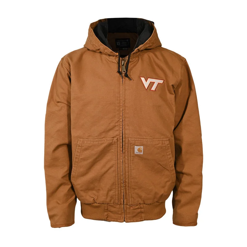 Virginia Tech Washed Duck Insulated Active Jacket: Carhartt Brown by CarharttBlazers