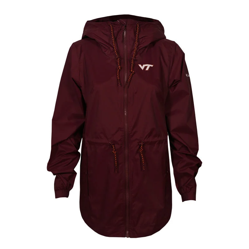 Virginia Tech Women's Lily Park Rain Jacket by Columbia: MaroonFleece Jackets