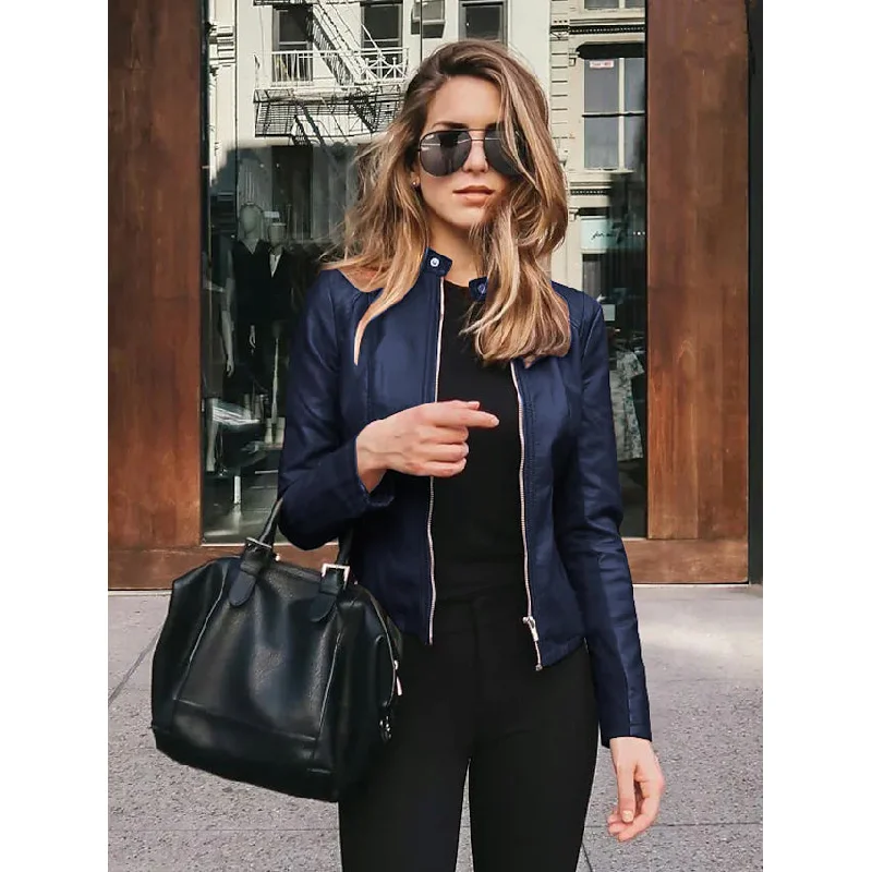 Women's Faux Leather JacketHigh-Fashion Jackets