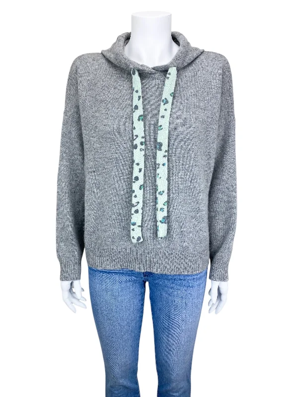 Lace Knit Tops27 Miles Malibu Women's Cashmere Hoodie Sweater Grey Heather Size S