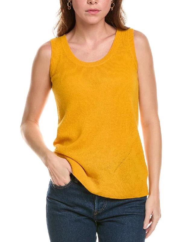 Cropped Knit TopsLafayette 148 New York Loose Knit Cashmere Tank