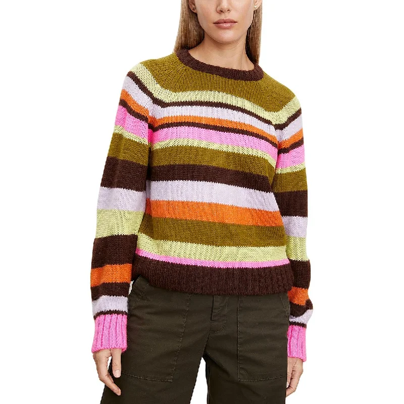 CrewneckgadgetWomens Striped Knit Crewneck Sweater