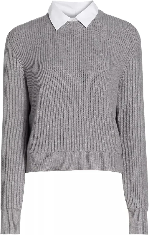 High-Fashion Knit TopsFavorite Daughter Women's Katie Sweater, Ultimate Gray/White