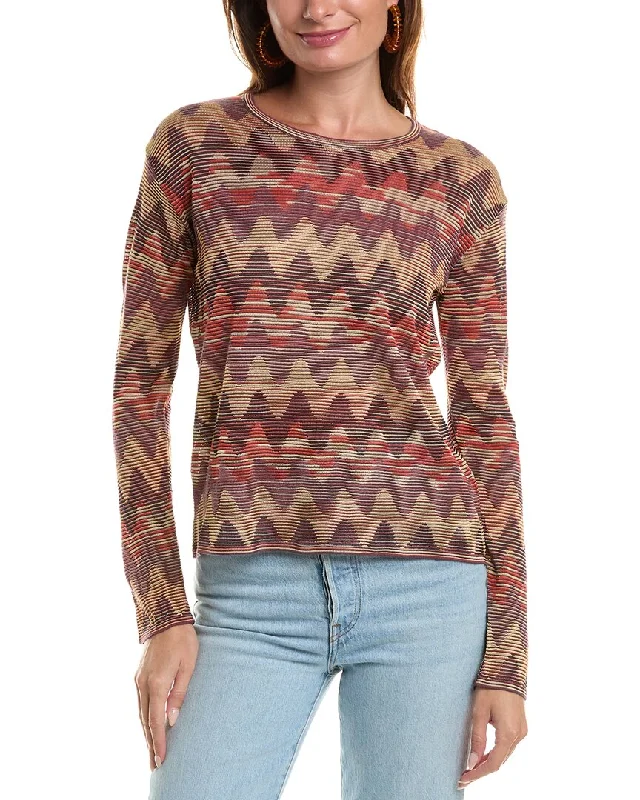 Leather-Paneled Knit TopsM Missoni Wool-Blend Top