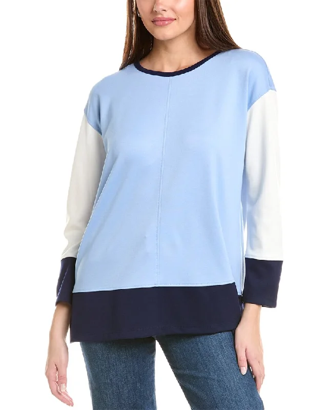 Lace-Up Knit TopsJones New York Colorblock Tunic