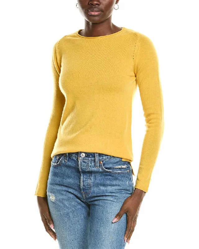 CrewnecklookSofiacashmere Relaxed Crewneck Cashmere Sweater