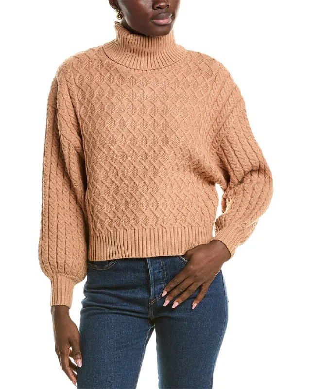 T Tahari Balloon Sleeve Turtleneck Sweater