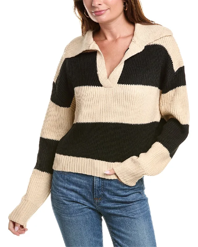 Leather-Paneled Knit TopsAnna Kay Vergara Sweater