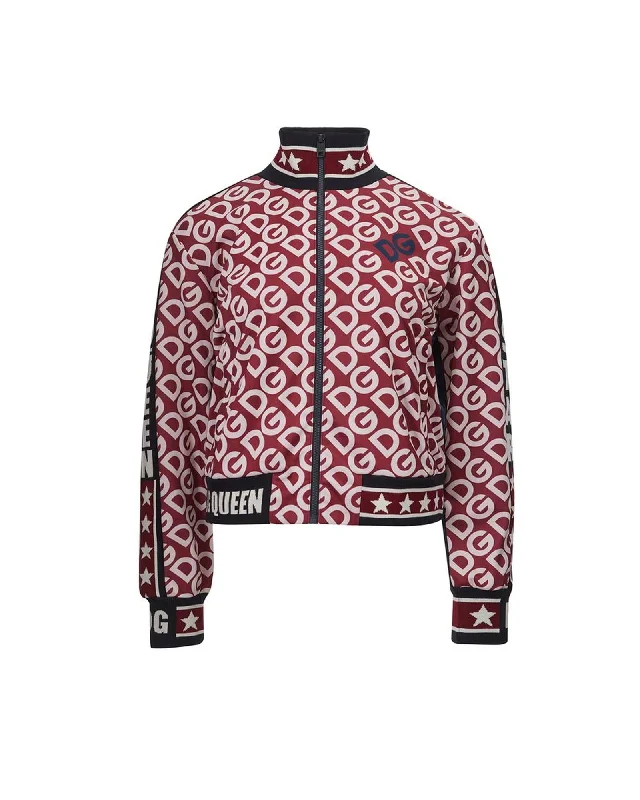 Linen Knit TopsDolce & Gabbana  DG Queen Track Jacket in Red