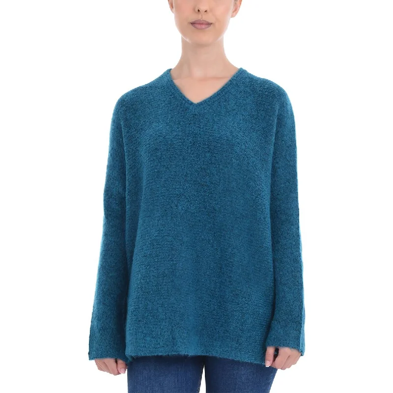 Womens Knit Long Sleeve V-Neck Sweater