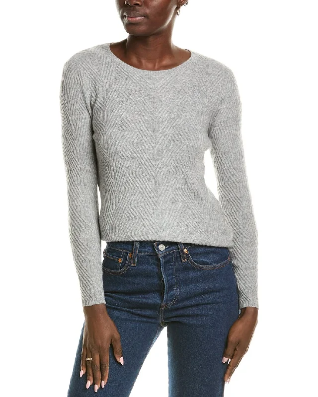 Fishing Knit TopsSofiacashmere Trellis Cable Cashmere Sweater