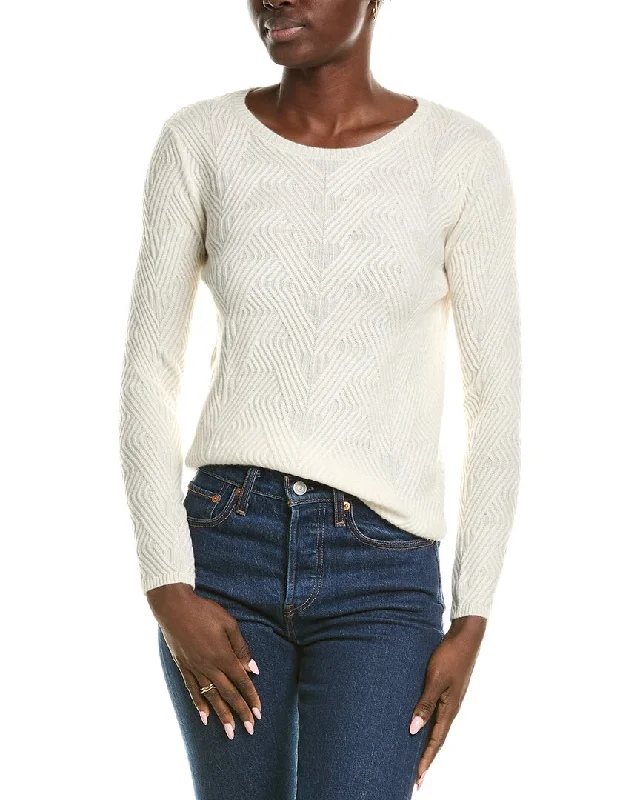 Running Knit TopsSofiacashmere Trellis Cable Cashmere Sweater