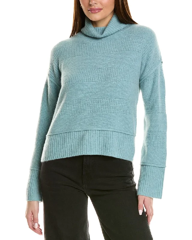 Design History Exposed Seam Turtleneck Cashmere Sweater