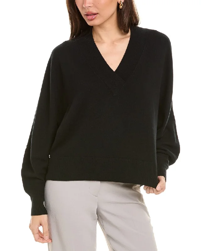 Lafayette 148 New York Dolman V-Neck Cashmere Sweater