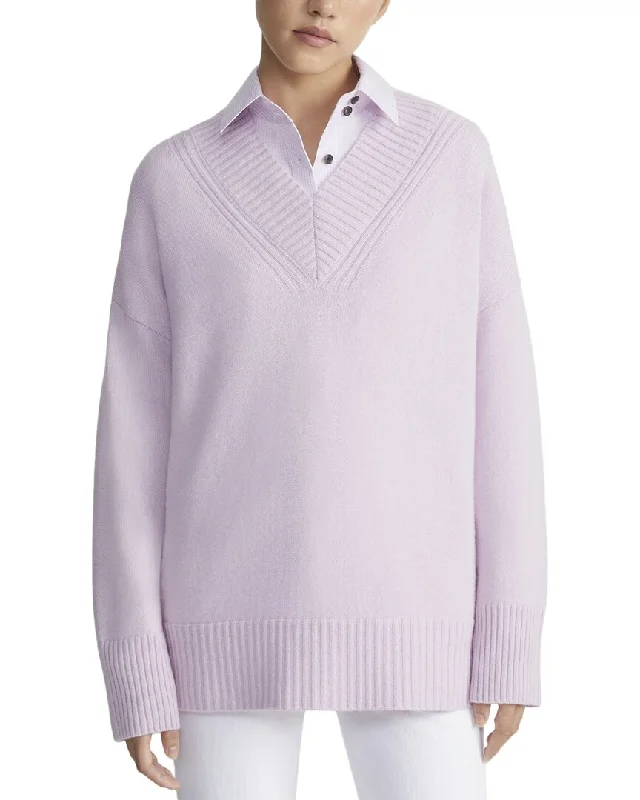 Lafayette 148 New York Deep V-Neck Cashmere Sweater