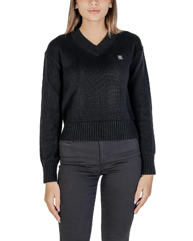 Calvin Klein Jeans V-Neck Long Sleeve Cotton Knitwear