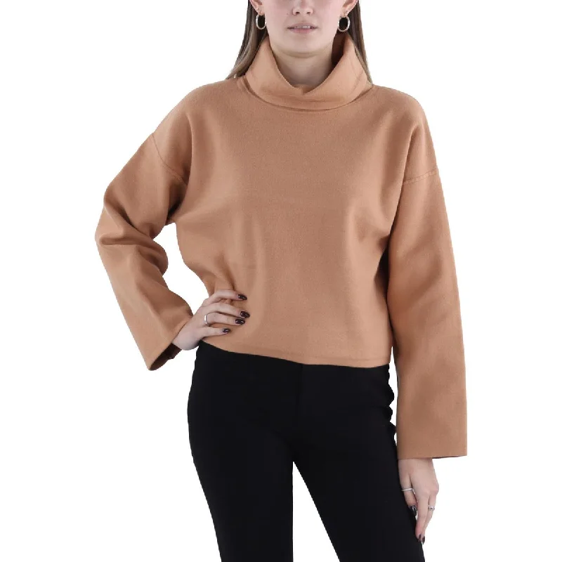 Womens Turtleneck Long Sleeve Crop SweaterCroptoptexture