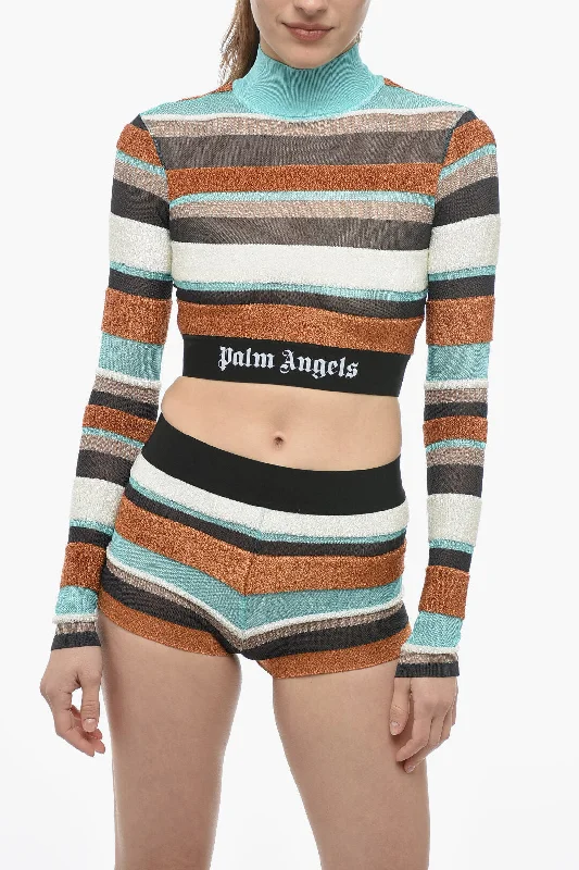 Palm Angels Multicolor Striped Lurex Turtleneck Sweater Xs Standard size