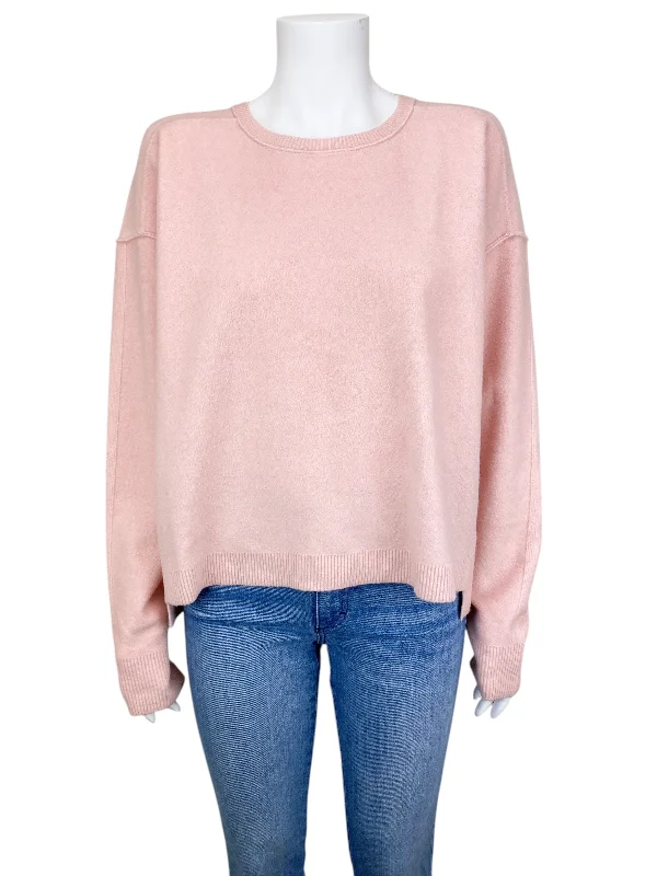 Sheer Knit TopsFree People Women's Oversized Wool Blend Sweater Pink Size S