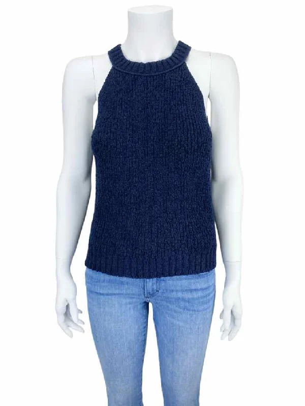 Embellished Knit TopsJ. Crew Women's High-Neck Sweater Tank Navy Size S