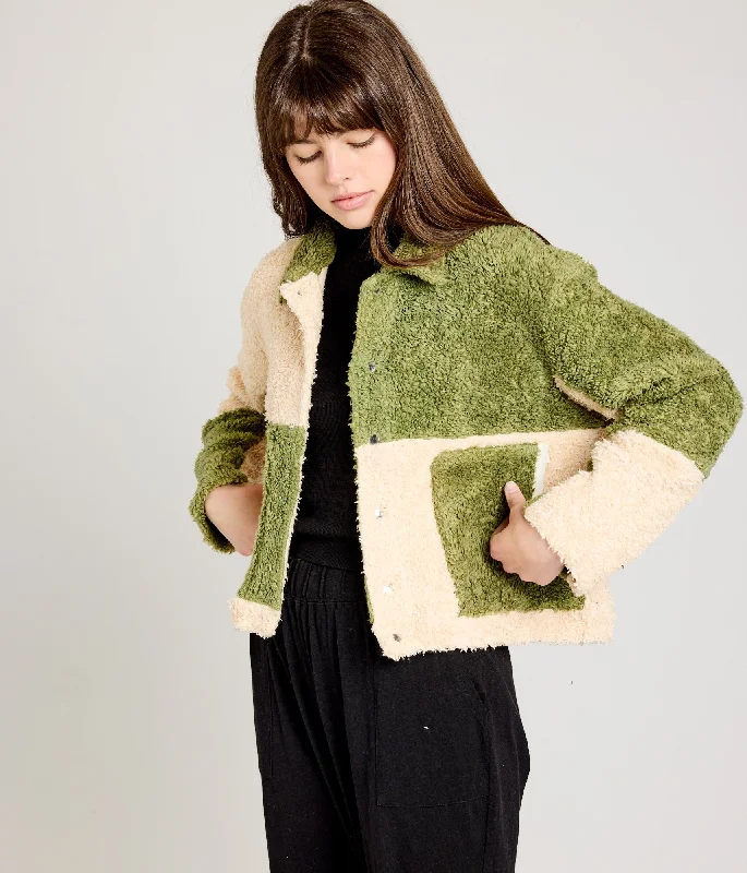 Lace Knit TopsLibby Sherpa Jacket - Pear