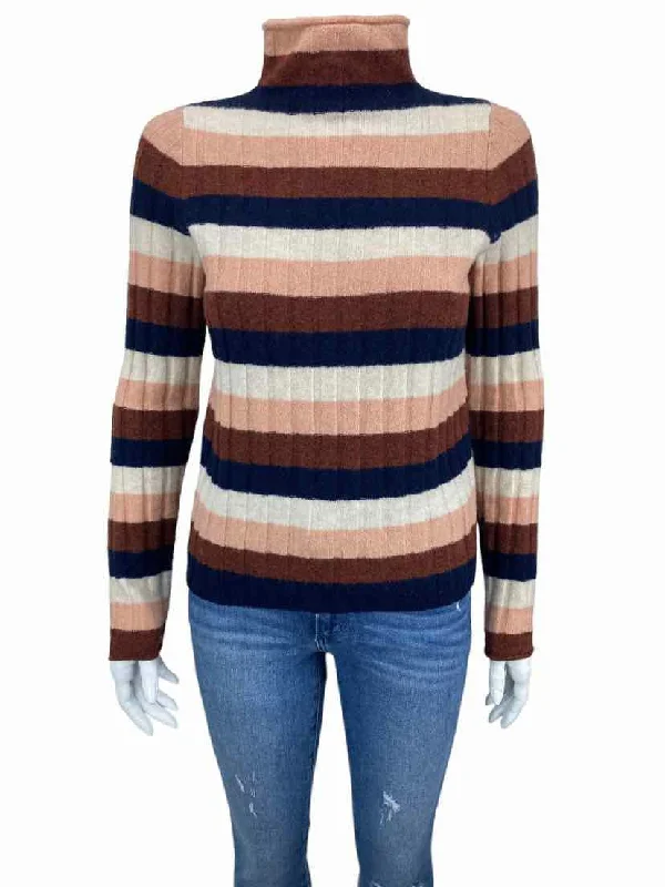 Alpaca Knit TopsMadewell Women's Striped Rib Sweater Pink/Multi Size S