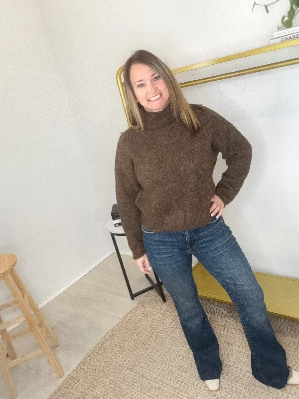 Acrylic Knit TopsMahogany Mood Brown Sweater