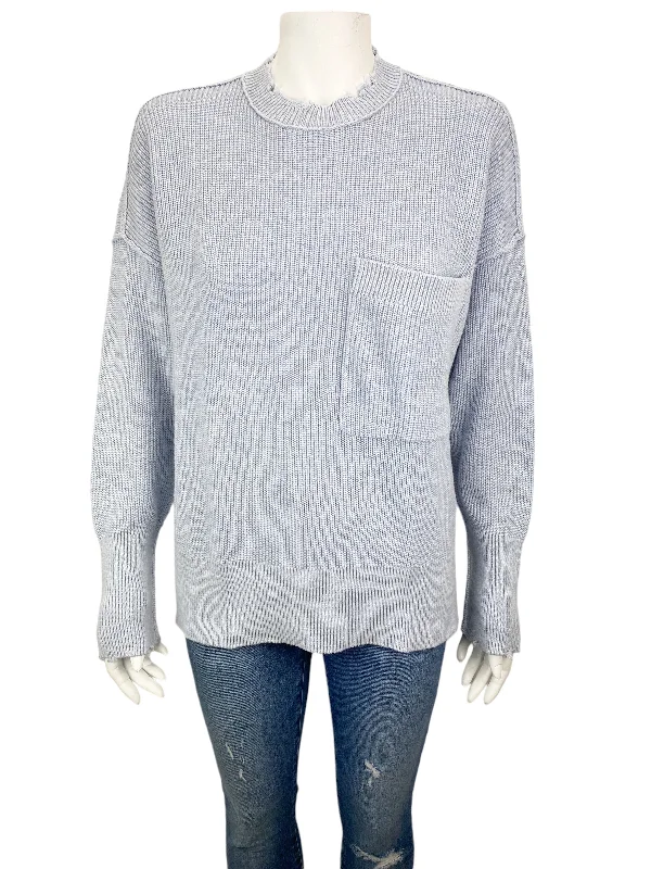 Tasseled Knit TopsRevolve Pistola Women's Darya Distressed Sweater Light Blue Size S