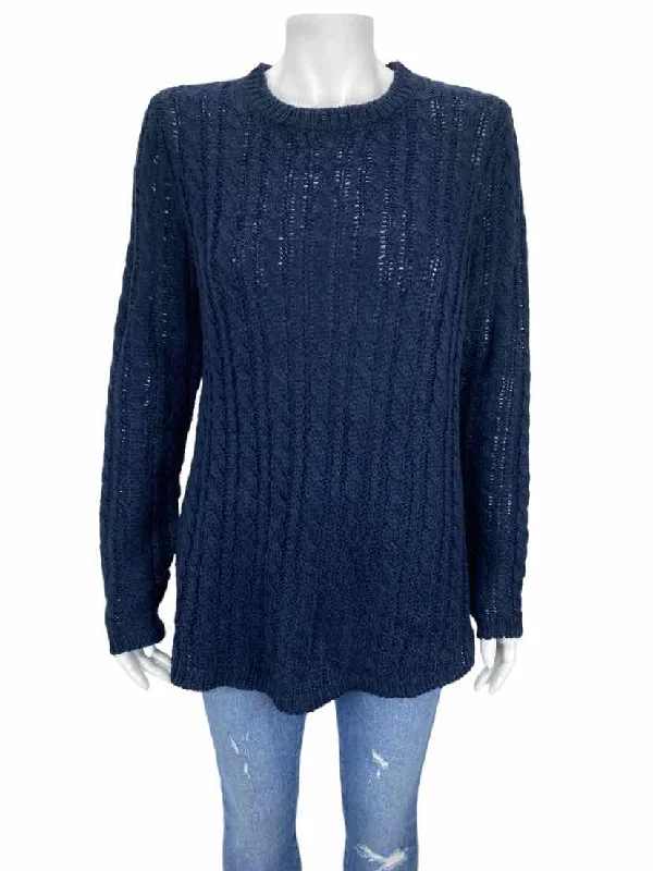 Thermal Knit TopsVelvet by Graham & Spencer Women's Chunky Cable Sweater Navy Size M