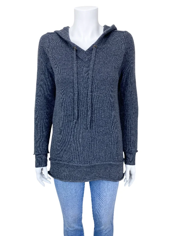 Graphic Knit TopsWhite + Warren Women's Cashmere Hoodie Sweater Charcoal Heather Size S