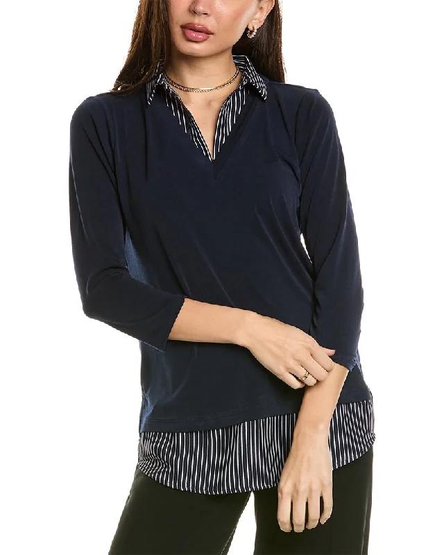 Adrianna Papell Two-Fer V-Neck Sweater