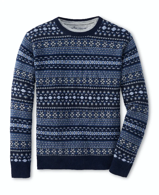 CrewneckbreathableBellows Fair Isle Crewneck Sweater