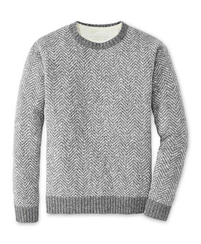 CrewneckstretchCliffs Herringbone Crewneck Sweater