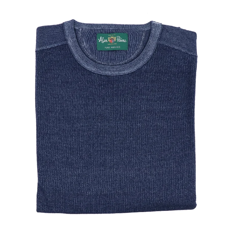 CrewneckfinishKennford Faded Dye Crewneck Sweater in Navy