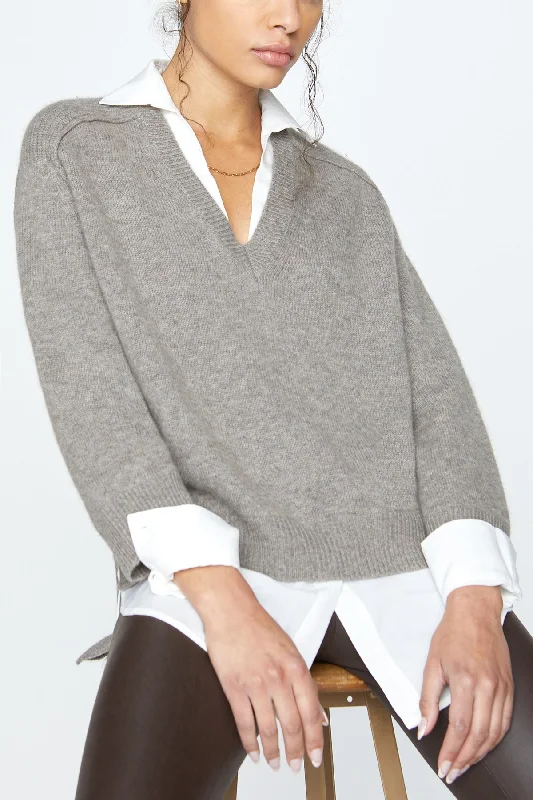 V-neck Layered Pullver