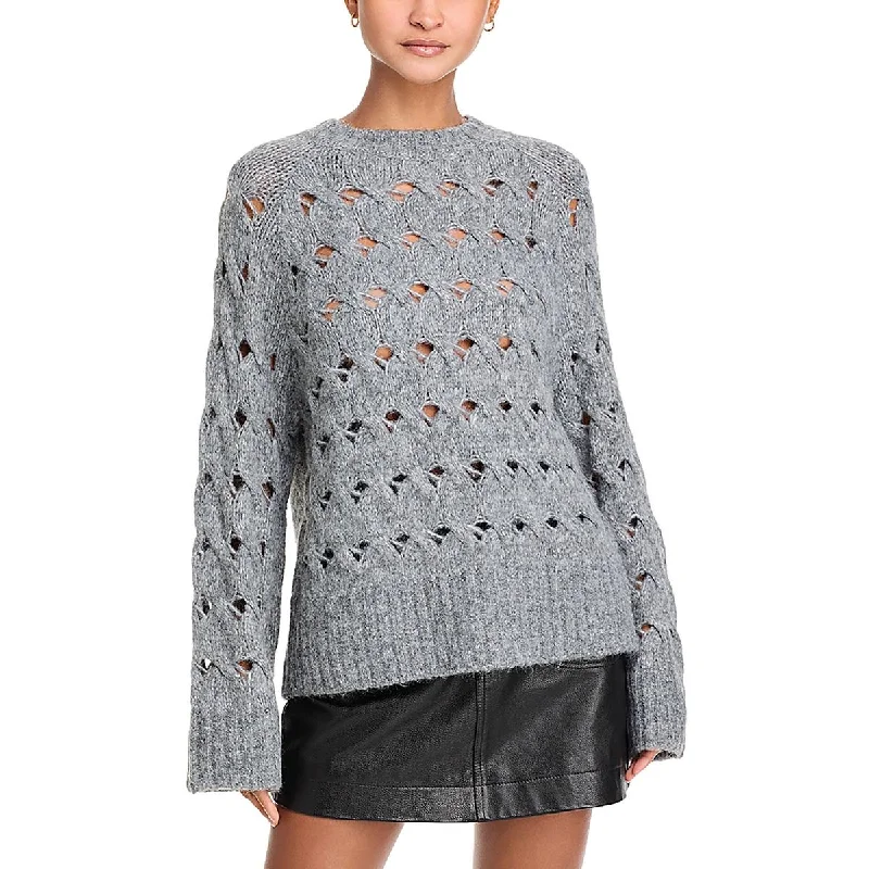 CrewnecklegendWomens Knit Oversized Crewneck Sweater