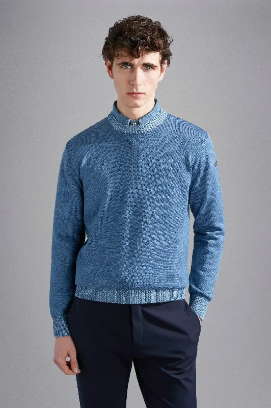 CrewnecktailorWool Crewneck Sweater with Contrast