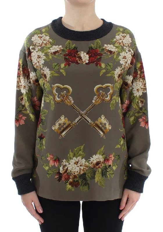 CrewnecklookDolce & Gabbana Enchanted Sicily Silk Crewneck Blouse