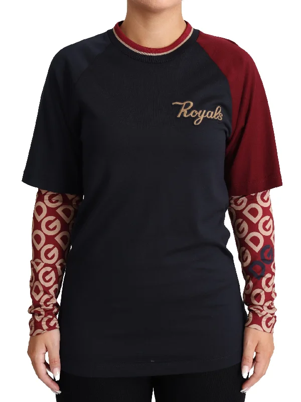 CrewneckgameDolce & Gabbana Multicolor Royals Cotton Crewneck Sweater