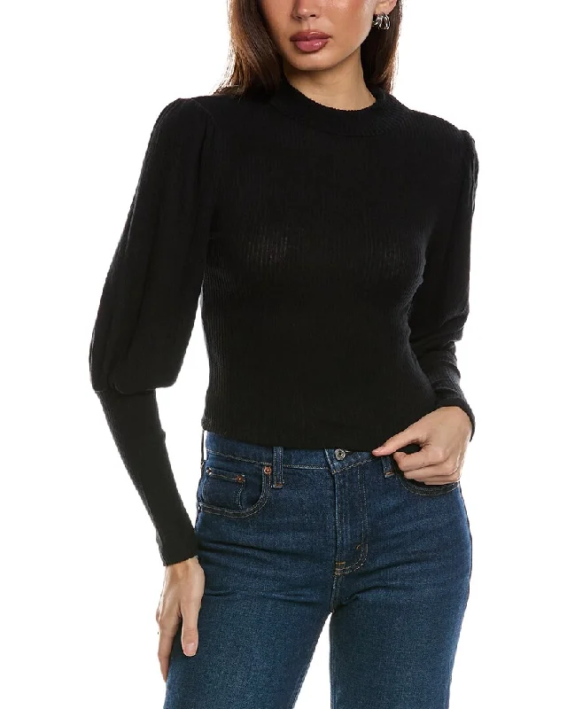 Isla Ciel Puff Sleeve Crop SweaterCroptopfan