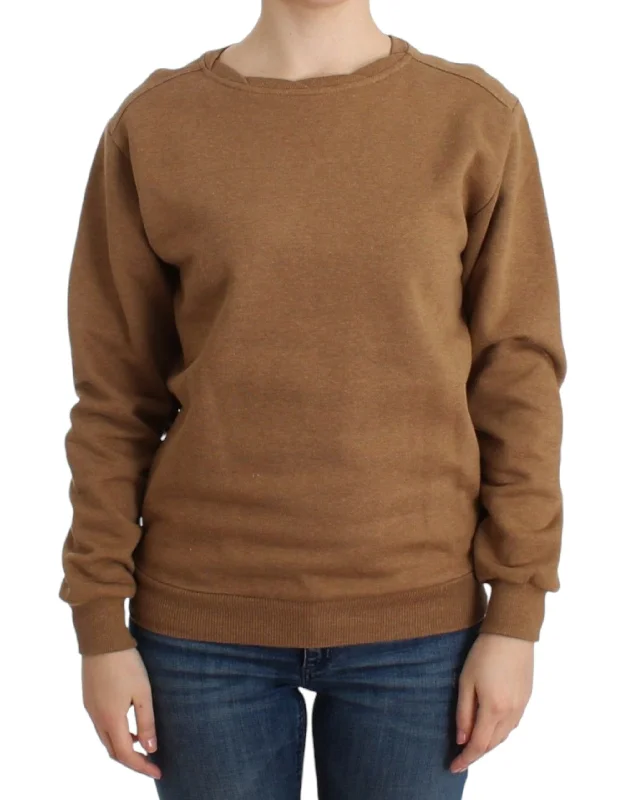 CrewneckcolorJohn Galliano Chic Brown Crewneck Cotton Sweater