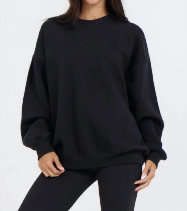 CrewneckgadgetProweave Crewneck Top In Black