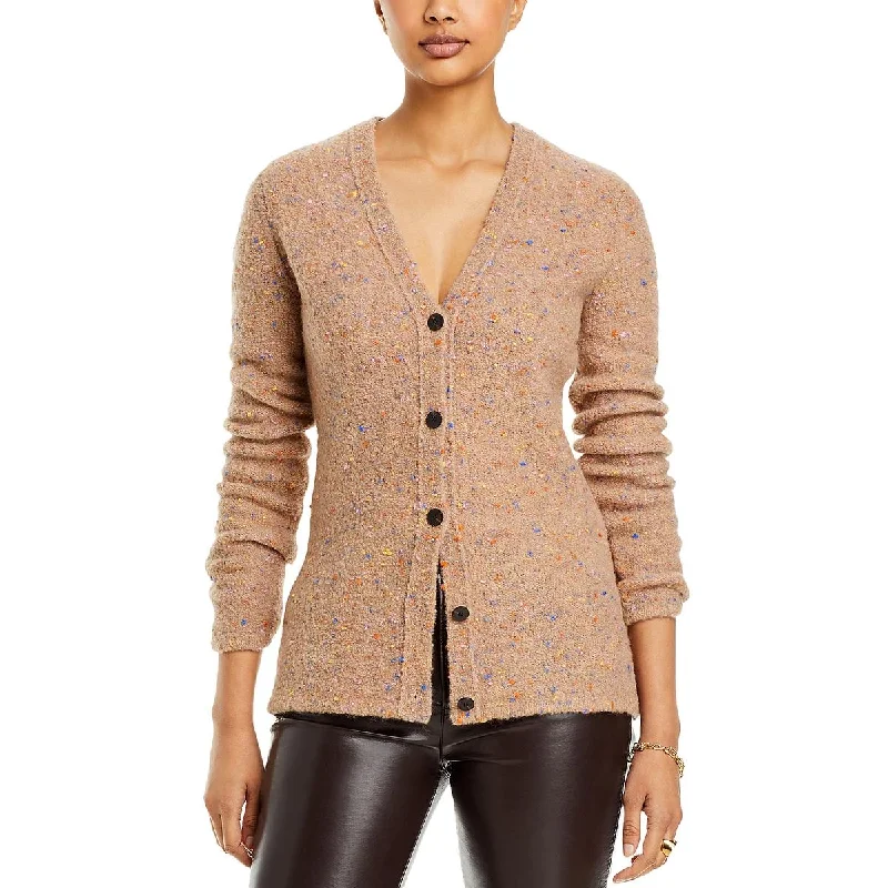 Theory Womens V-Neck Wool Button-Up