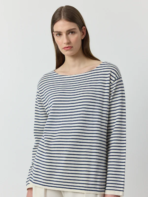 Breton Long Sleeve Tee - White/Indigo