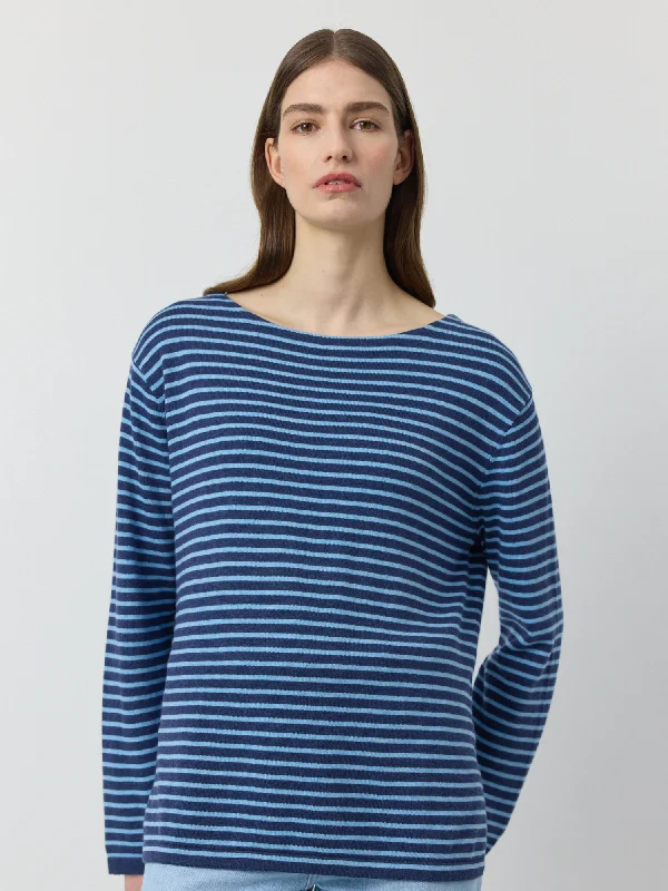 Breton Long Sleeve Tee - Indigo/Ice Blue