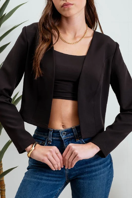 COLLARLESS LONG SLEEVE BLAZER